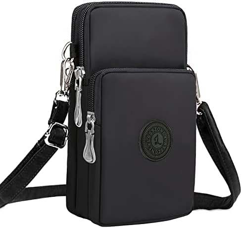 Borsa A Tracolla Piccola In Nylon Impermeabile – 3 Strati Con Cerniera – Leggera Per Cellulare E Oggetti Essenziali