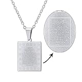 ✨ Rechteck Anhänger mit Allah und Versen aus dem Koran, trendige Halskette Modeschmuck für Frauen Mädchen