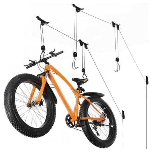 Wallmaster Ceiling Bike Hanger, Bicycle Lift Hoist Pulley System for Garage