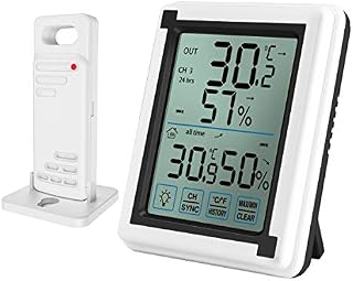 ORIA Indoor Outdoor Thermometer Humidity, Digital Wireless Hygrometer with Touchscreen and Backlight, Temperature