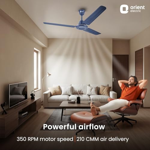 Image of Orient Electric Apex-FX 1200mm Ceiling Fan for Home| BEE 1 Star Rated Energy Efficient Fan| Rust Resistant | Strong and Powerful Motor | 2 Years Warranty by Orient | Blue - Pack of 1