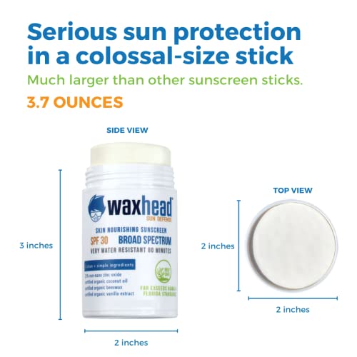 Waxhead Coral Reef Safe Sunscreen Stick - Biodegradable Sunscreen For Face And Body, Mineral Sunscreen For Baby, Tattoo, Hawaii Approved, Waterproof, Matte, Physical Zinc Oxide Sunscreen Face Stick #TOP2