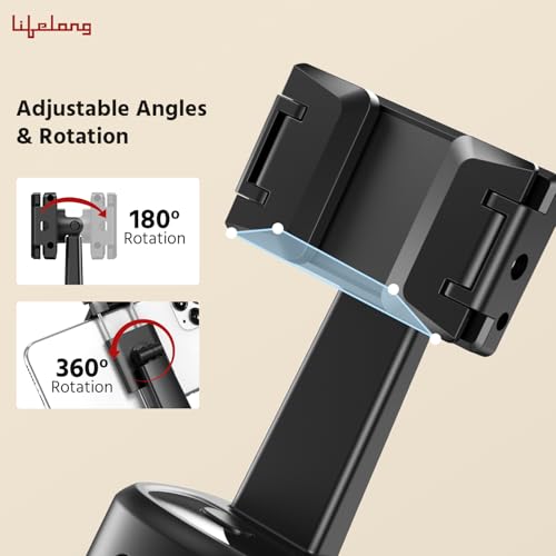 Image of Lifelong Rechargeable AI Auto Face Tracking Tripod Phone Holder | 360 Rotation | Mobile Stand with Camera for Video Recording & Shooting | No App Needed | Gimbal with Light, Remote & Gesture Control