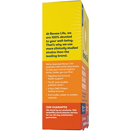 Renew Life Adult Probiotics, 15 Billion Cfu Guaranteed, Everyday Go-Pack Probiotic Supplement For Digestive & Immune Health, Shelf Stable, Gluten Dairy & Soy Free, 30 Capsules #TOP7