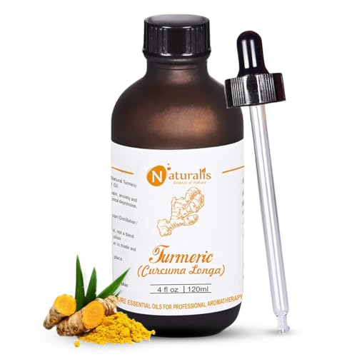 Naturalis Essence Of Nature Turmeric Essential Oil 100% Undiluted Pure And Natural Therapeutic Grade For Skin Cleansing And Pain Relief - 120Ml