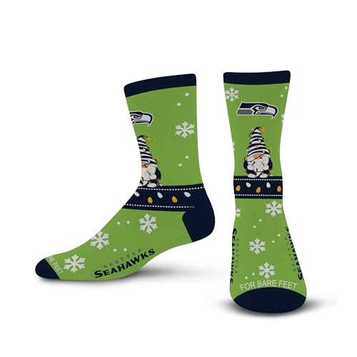 For Bare Feet NFL SEATTLE SEAHAWKS Holiday Sweater Gnome Team