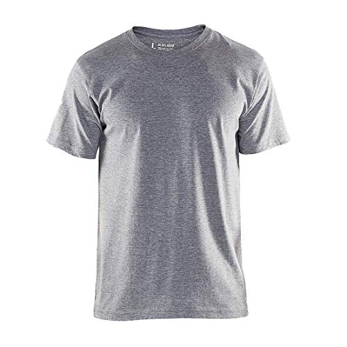 Pack de 10 camisetas básicas de algodón en color liso con cuello redondo