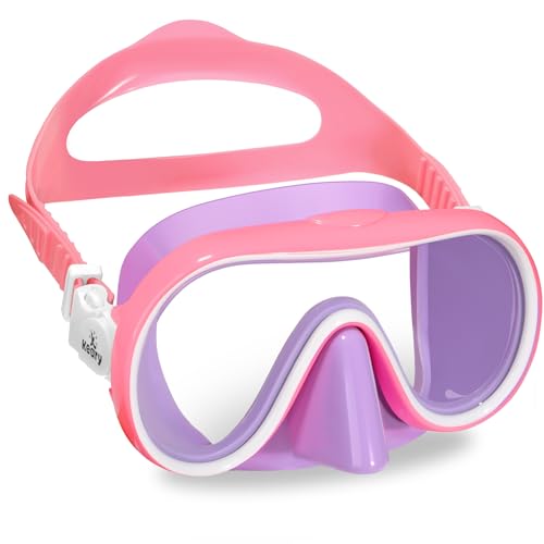 Keary Kids Swim Goggles with Nose Cover Swimming Goggles for Kids 6-14 8-12 Age 4-7 3-6 3-5 Snorkel Mask Toddler Boys Girl Youth Child Anti Fog Diving Mask Pool Water Glasses Round Frame Leakproof