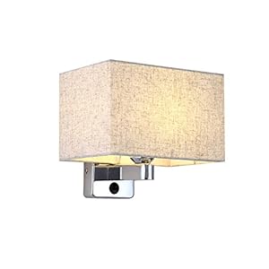 LHTCZZB Carré Tissu Abat Jour Applique Moderne Chaude Chambre Chevet Lampe Électrodéposée Corps Corps Applique Murale E27