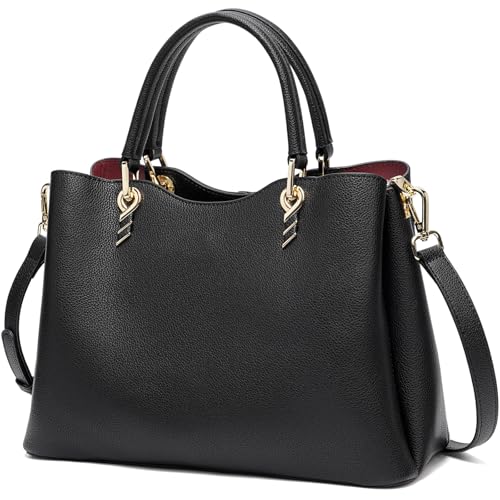 Image of LAORENTOU Women Crossbody Handbags Genuine Leather Satchel Handbags for Women Top-handle Shoulder Tote Purses