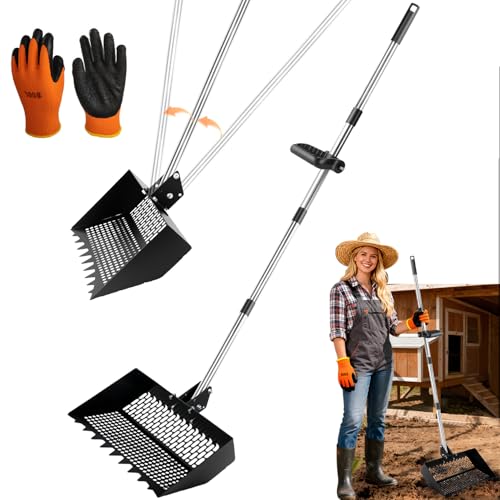 Chicken Coop Scoop & Sand Rake Adjustable Angle