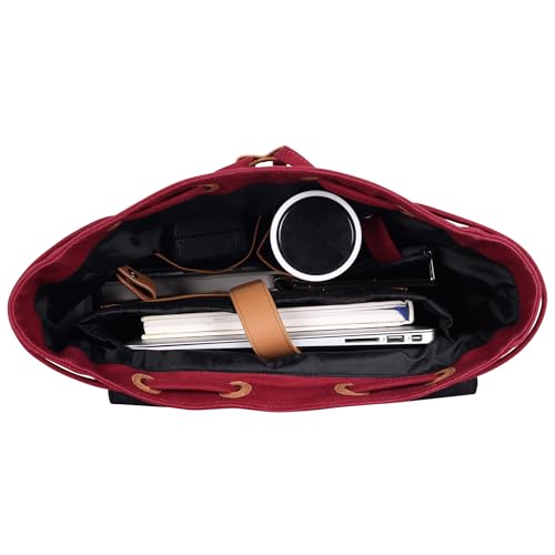 Image of Svenklas Hagen Backpack - 20 L Organic Cotton Italian Leather 16 inch Inch Laptop Bag For Men and Women