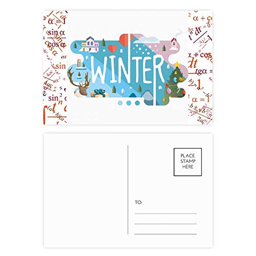 Cartes postales d'hiver DIYthinker 20pcs illustrées de formules saisonnières colorées