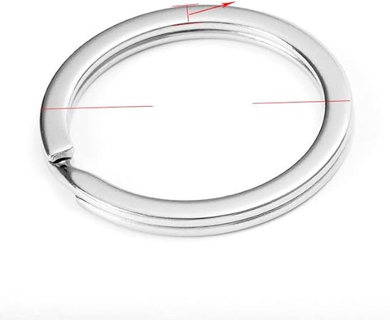 20 unids/lote de llavero de acero inoxidable, llavero con anilla de 15/20/23/25/28/30 mm, anillo dividido de línea plana redonda de acero, accesorios para llavero DIY-1,6x25mm