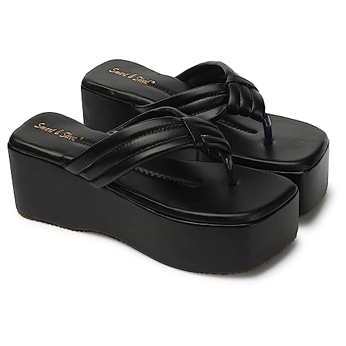 Image of Smart & Sleek Crossover-Strap Platform Heels Sandal for Women & Girls-F9