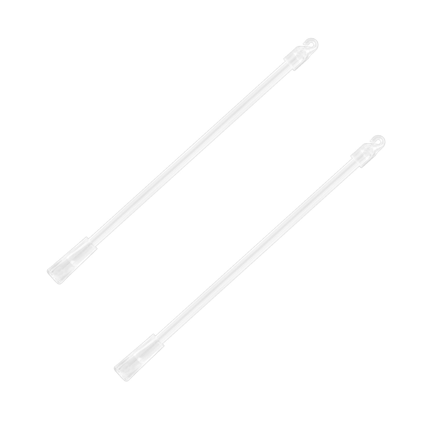 Bojueshaw Clear 2Pack Blind Control Wands,Acrylic Curtain Pull Sticks,12 Inch Replacement Rods For Vertical Blinds With Hooks & Grip