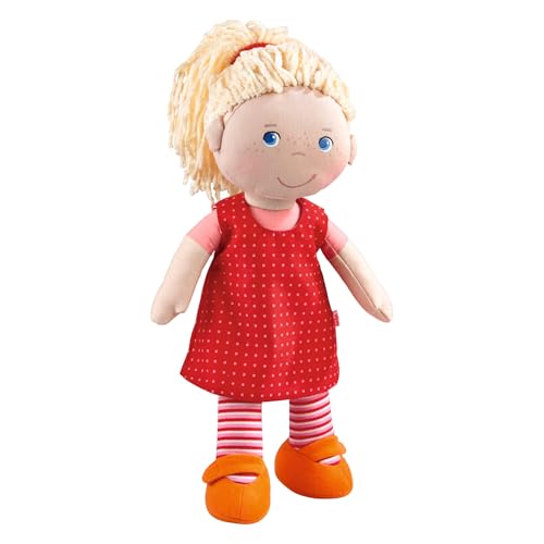 HABA 302108 - Puppe Annelie, Stoffpuppe mit Kleidung und Haaren, 30 cm, Spielzeug ab 18 Monaten
