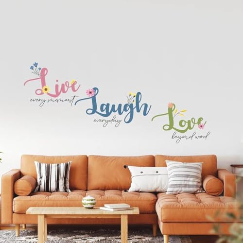 Image of Kotart - Live Laugh Love Vinyl Wall Stickers /Decals for Living Room Bedroom Home and Office Wall - Colorful HD Printed Wall Sticker