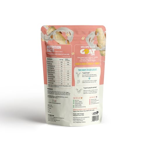 Image of GOAT Life Overnight Oats (75g) | 20g Protein | High Fibre | Nutrient-Rich | No Sugar | Supports Weight Management & Muscle Recovery | Instant Breakfast (Pack of 1, Almond Kulfi)