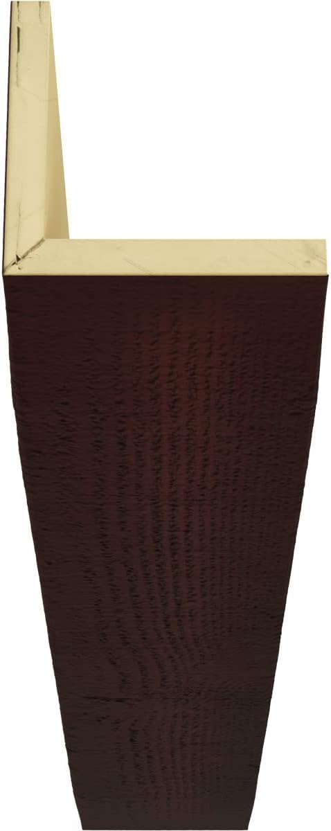 Ekena Millwork BMRS2C0080X100X192ZY 2-Sided Rough Sawn Endurathane Faux Wood Ceiling Beam, 8-in. W x 10-in. H x 16-ft. L, Cherry