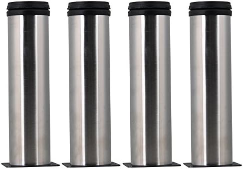4PCS 200mm Height Adjustable Stainless Steel Metal Furniture Legs Feet Replacement Kitchen Cabinet Couch Legs