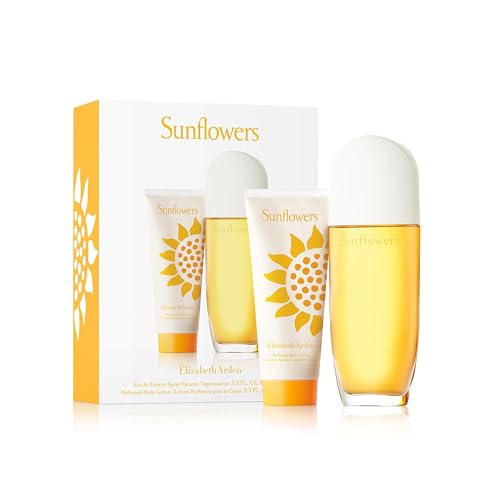 Elizabeth Arden - Sunflowers, Geschenkset für Frauen: Eau de Toilette 100 ml, Körpercreme 100 ml, Blumiger Duft, Geschenkbox für Frauen