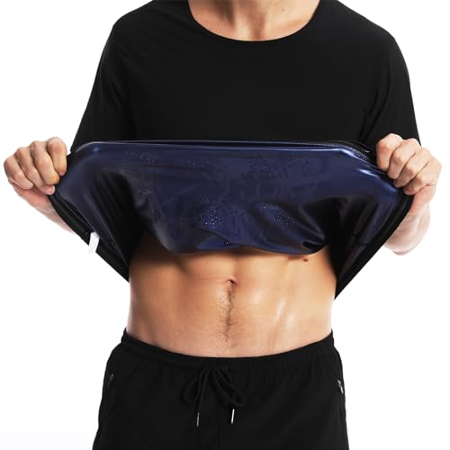 T-shirt de sauna manches courtes homme pour éliminer les toxines et affiner la silhouette