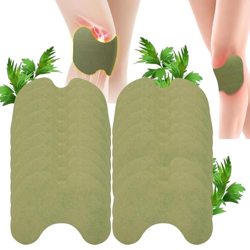 40 Pcs Knee Pain Relief Patches, Wormwood Herbal Knee Pain Relief Patches Relieves Muscle Soreness, Arthritis and Joint Pain - Deep Heat Patches for Arthritis Sports Injuries and Everyday Use