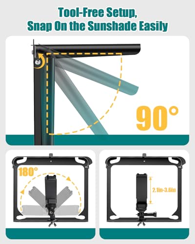 UBeesize Phone Fence Mount with Foldable Shade, Game Changer Mounting Kit Fit with iPhone, GoPro, Mevo Start, Tool-Free Streaming Kits with Carry Bag & Power Pocket for Baseball, Softball & Tennis - Image 4