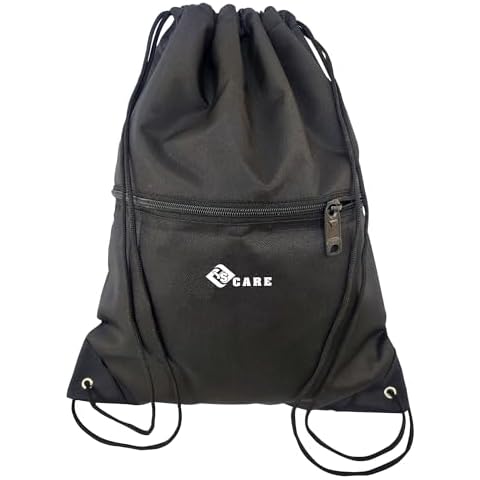 YSCARE Waterproof Drawstring Gym Bag with Pocket Cover