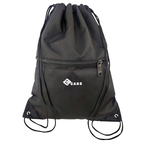 YSCARE Bolsas de gimnasio impermeables con cordón, bolsa deportiva para playa, mochila para yoga con bolsillo con cremallera (tamaño 42 x 34 cm), adecuada para la escuela, gimnasio, viajes, natación p