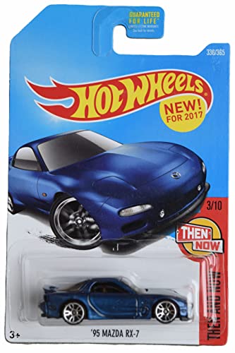 Hot Wheels '95 Mazda RX-7 Then and Now Azul miniatura 1
