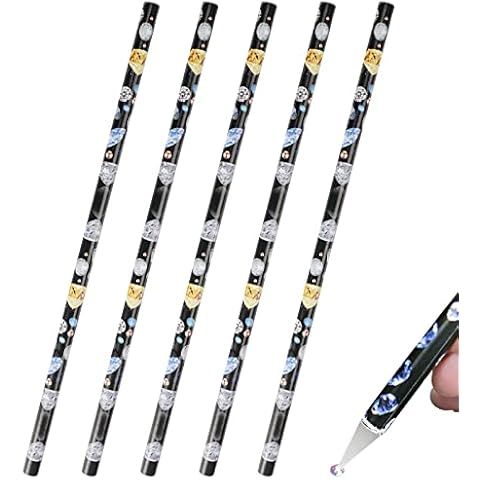 Rairsky Pack of 5 Diamond Painting Accessories, Nail Design Accessories, Embossing Stylus Painting Set, Nail Art Dotting Tools, Gemstones Nail Design Dotting Tool, DIY Decoration Tool Cover