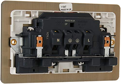 MK Edge K14647BRCW 13A Double Switched Socket with Neon/Double Pole/Dual Earth - Brushed Chrome - Image 2