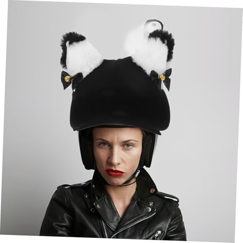 Housse de casque de ski tricot snowboard bonnet protection chat - 4