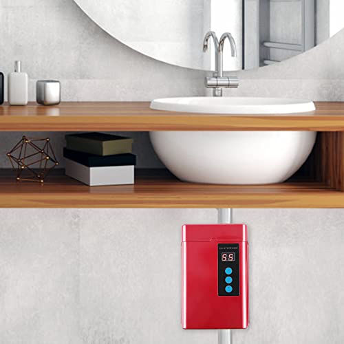 Instantaneous Tankless Water Heater - 3000W Mini Electric Water Heater - Under Sink Plug In Water Heaters On Demand With Lcd Digital Display Remote For Kitchen Sink Faucet(Red) #TOP3
