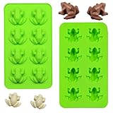 MEZHEN Moldes de Silicona Rana Molde de Pastel Animales Molde para Hornear Molde de Silicona Moldes para Tartas Moldes de Repostería Mousse Chocolate Navidad Pascua 2 Piezas