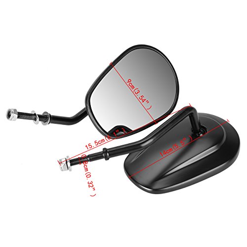 Iglobalbuy 8Mm Thread Teardrop Rearview Side Mirrors For Harley Davidson Harley Road King Fatboy Touring Xl 883 Softail Xl Flhtc (Black) #TOP5