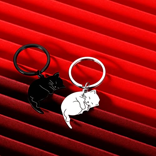 Couple Gift Keychain Cute Valentine's Day Gift For Girlfriend Boyfriend Him Her Cat Lover Best Friend Husband Wife Fiancée Cat Matching Gift Couple Stuff For Christmas Birthday Anniversary New Year #TOP5