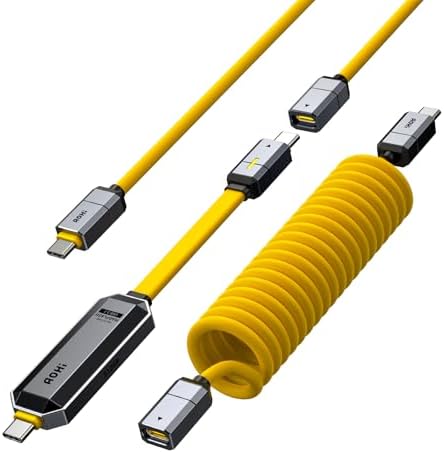 AOHI Spliceable 2'si 1 Arada Hızlı Şarj ve Veri Depolama Kablosu Seti, 240W PD 3.1 USB C - USB C Kablosu, 512GB USB C Flash Sürücü, MacBook, iPhone 15, Galaxy S24 için USB 3.2 Gen2+Tip C SSD USB - Görsel 1