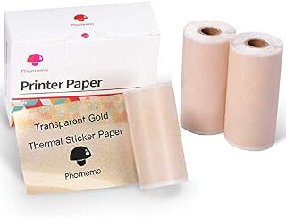 Phomemo Printer Paper - M02/M02Pro/M02S/M03/M03AS/M04S Mini Sticker Printer Paper, Yellow/Pink/Blue Mini Bluetooth Pinter Paper - 53mm x 6.5m, Non-Sticky Sticker Paper, 3 Rolls