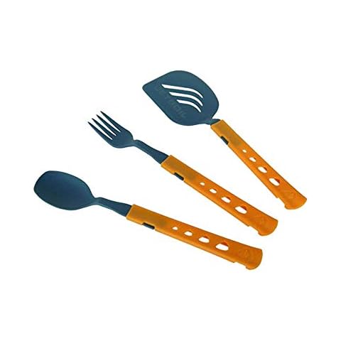 Jetboil Jetset Stowable Camping Utensil Set, Grey Orange Cover