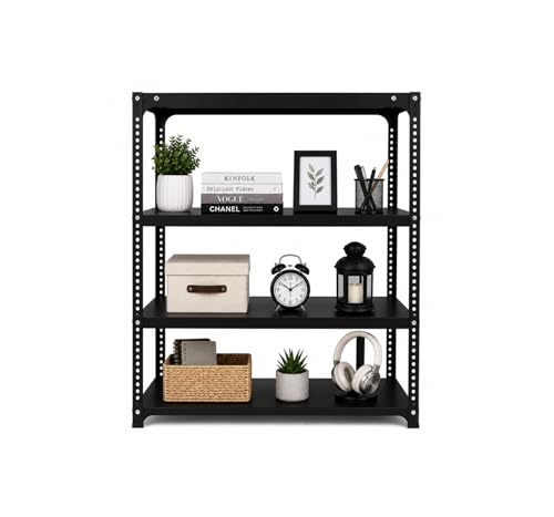 Image of Heavy Duty Metal Storage Rack | Multipurpose Steel Shelving Unit for Home, Kitchen, Pantry, Garage, Office & Store Room | Powder Coated Rust Resistant Organizer Rack bin stoarge stoarge