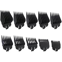10-Pack Clipper Guards Set for Wa-hl, Hair Clipper Guides Cutting Combs 1/16" to 1" Fit for TPOB Slime2 - Black