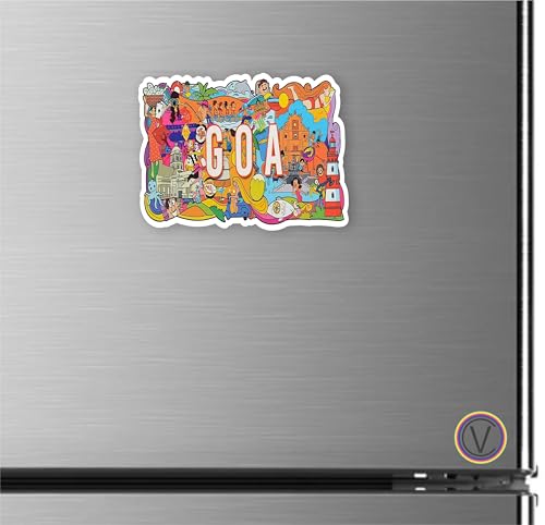 Image of Goa Acrylic Fridge Magnet - UV Texture Printed, Stylish Multicolor Magnet for Fridge, Wardrobe & Metal Surfaces, Pack of 1 (Goa)