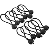 Healeved 20 Pezzi Corda Elastica con Palline 4mm per Campeggio, Resistente Elevata Tenuta, Materiale Plastico e Gomma, per Tende e Attività Outdoor