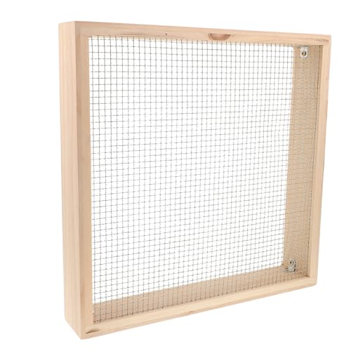 HAKIDZEL Cedazo de Suelo Beige para Jardinería para Malla Metálica Reforzada y Estructura de Madera Tamaño 38x38x7cm y Adecuado para Cultivo Urbano y Balcones Cultivo Urbano Balcones
