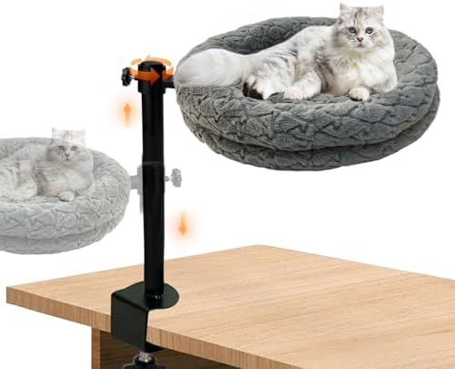 Cama para gatos para escritorio, hamaca giratoria de 360°, altura...