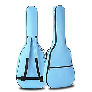 WEJIUAFB Housse de transport souple pour guitare acoustique avec double sangle, bleu, Taille unique - Les Beatles, Paul McCartney, John Lennon, RIngo Starr, George Harrison