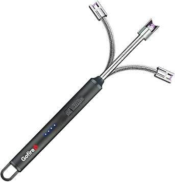 GoFire Rechargeable Electric Lighter - Windproof Flameless Arc, Flexible Neck, USB, Safety Switch